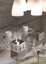 3x Set di 3 biocamini in acciaio grigio chiaro 10x10x8h cm