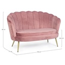 Divano 2 posti effetto velluto Giliola rosa antico