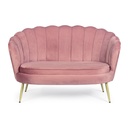 Divano 2 posti effetto velluto Giliola rosa antico