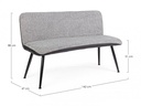 Divano 2 posti tessuto grigio Louis cm 142 x 47 x 88h