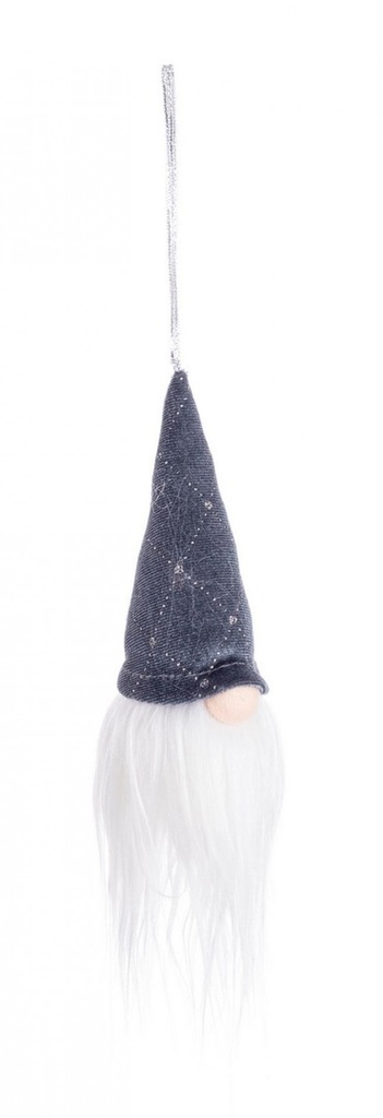 12x Pendaglio Babbo Rudolph Grigio H15