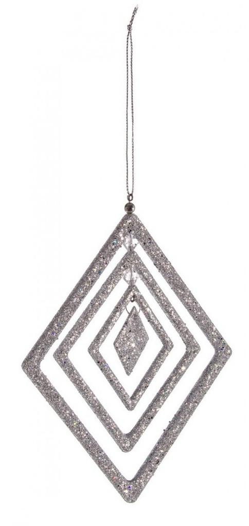 12x Pendaglio Moda Rombo Argento