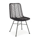 Sedia intrecciata in rattan nera Lorena - Dimensioni: 50x64x89 cm
