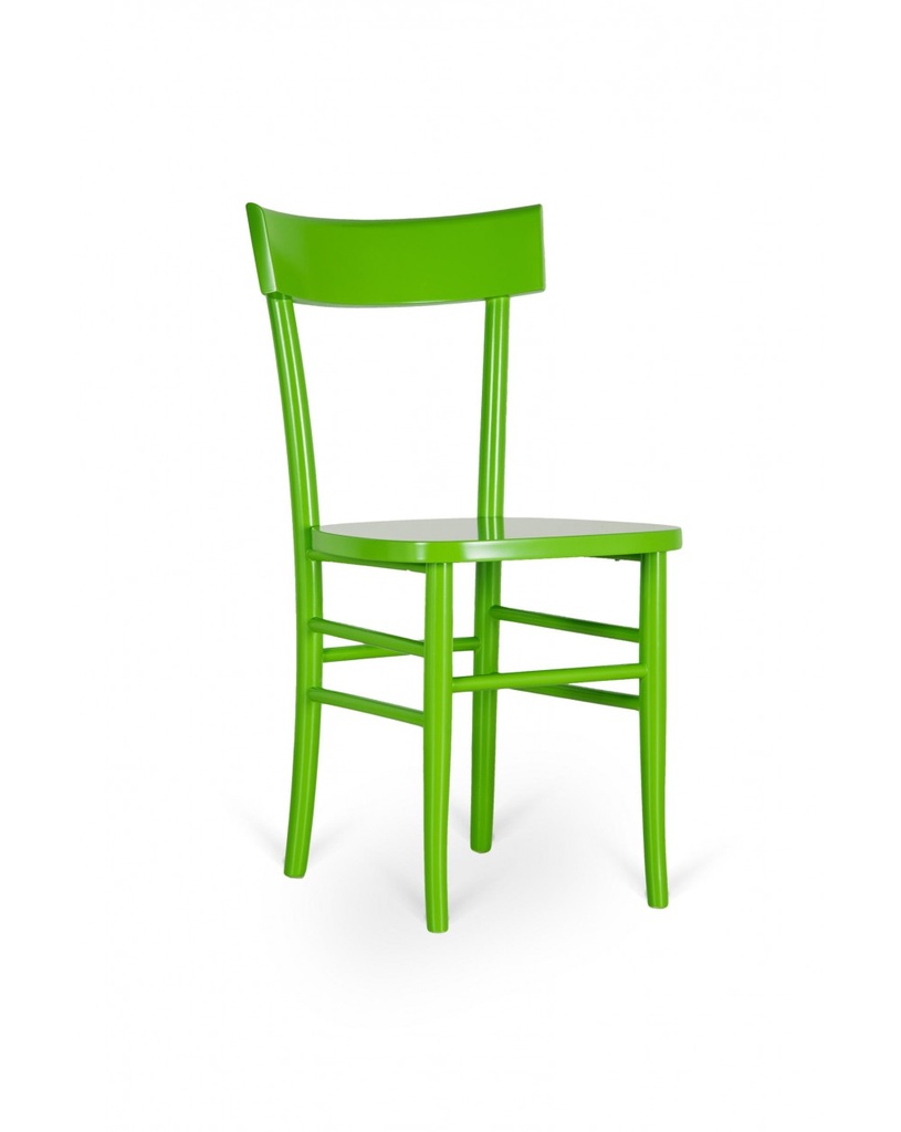 Set di 4 sedie in legno laccato bianco, seduta verde, 48cm x 39cm x 80cm