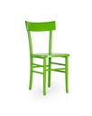 Set di 4 sedie in legno laccato bianco, seduta verde, 48cm x 39cm x 80cm