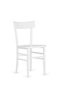 Set di 4 sedie in legno laccato grigio chiaro, dimensioni 39.5cm x 39.5cm x 86.5cm e sedia in legno laccato bianco, dimensioni 48cm x 39cm x 80cm