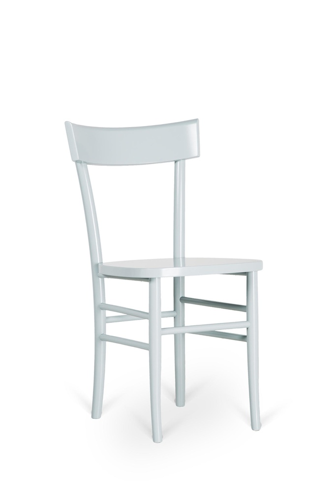 Set di 4 sedie in legno laccato, turchese e grigio chiaro, 48x39x80h cm