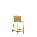 Sedia elegante in polipropilene, 46cm x 42cm x 93cm, colore senape