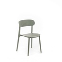 2x Sedia in polipropilene grigio chiaro 48x52x77,5h cm