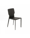Set di 4 sedie in similcuoio grigio scuro con struttura in metallo, 56cm x 44cm x 86.5cm