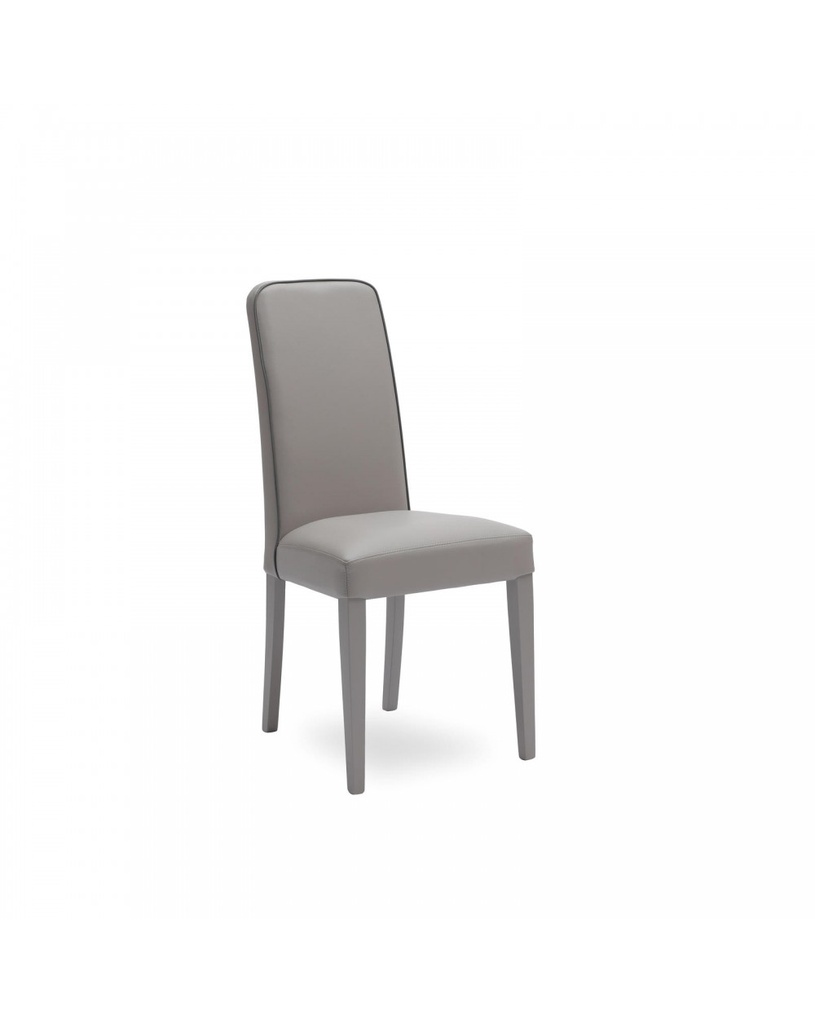 Set di 4 sedie in similpelle grigio scuro con struttura in legno, 59cm x 46cm x 99cm