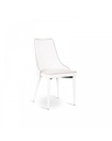 Set di 4 sedie in similpelle grigia, struttura in metallo, 46cm x 46cm x 91cm