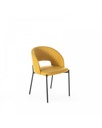 Set di 4 sedie in tessuto giallo con struttura in metallo antracite, 52cm x 55.5cm x 78.5cm