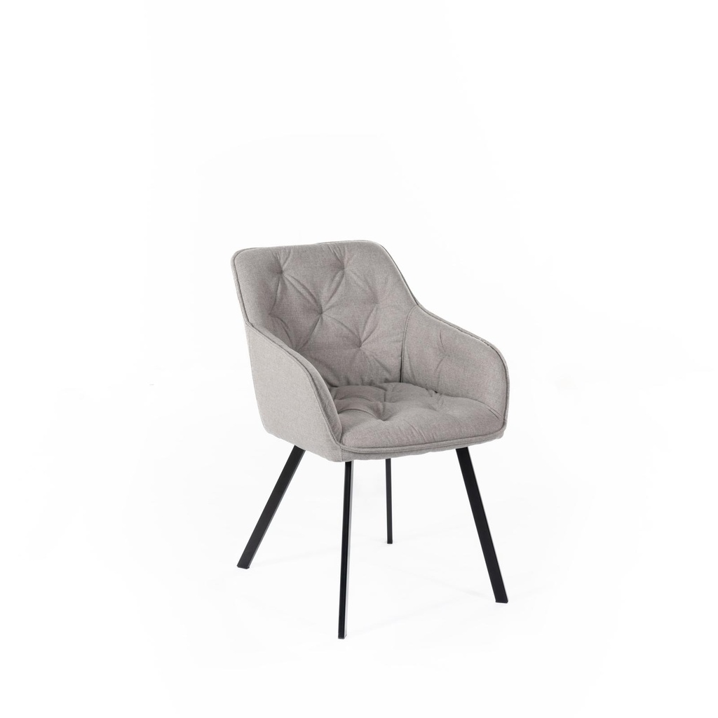 Set di 4 sedie in tessuto elegante, 60cm x 55cm x 79cm, Giallo Ocra