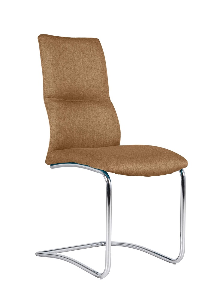 Set di 4 sedie in velluto Calypso, tessuto tortora, struttura in metallo, 47x43x96 cm
