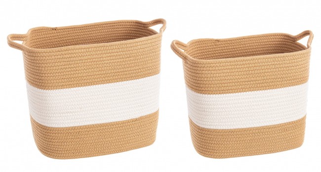 2x Set2 Cesta Flow 2M Rett Naturale-Bianco
