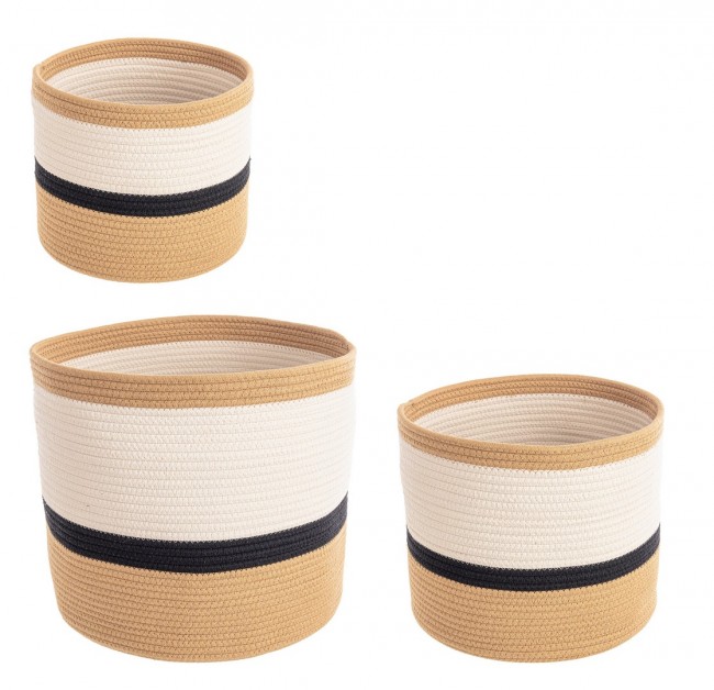 2x Set3 Cesta Abode To Naturale-Bianco
