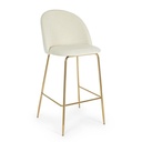 2x Sgabello bar carry bianco in velluto stile atmosphere