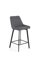Set dai 2 Sgabelli elegante in tessuto grigio scuro con gambe in metallo nero, 50cm x 44cm x 94cm