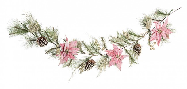 3x Boa Annabel Poinsettia Rosa H180