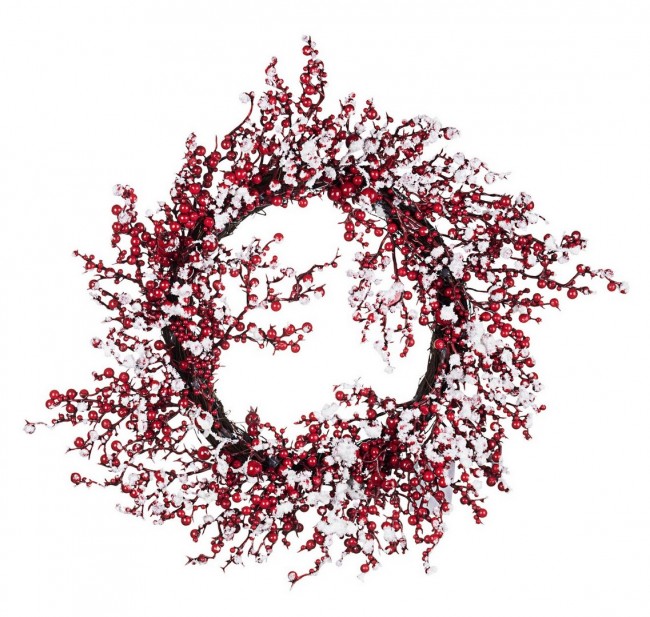 4x Corona Bessy Bacche Rosso Ghiacciato D55