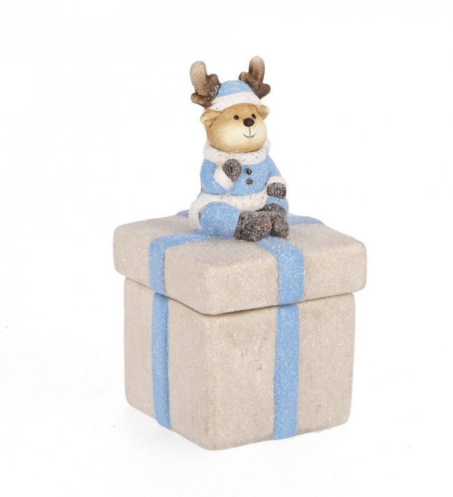 4x Decorazione Blanca Scatola Azz H14,5