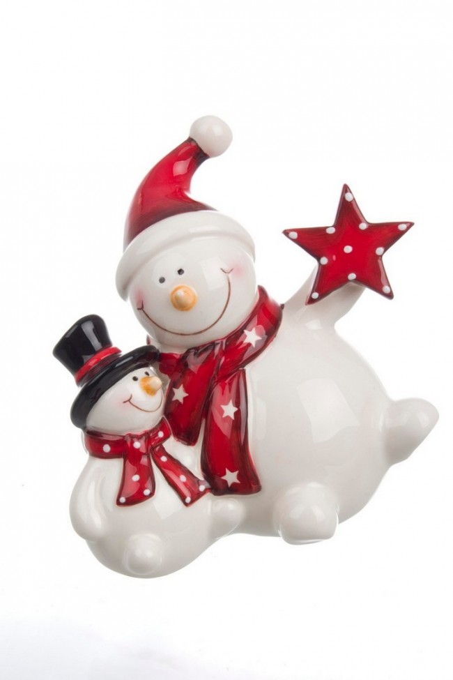 4x Decorazione Felicità 2 Pupazzi