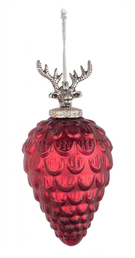 4x Pendaglio Vt Decorum Pigna Rosso Op