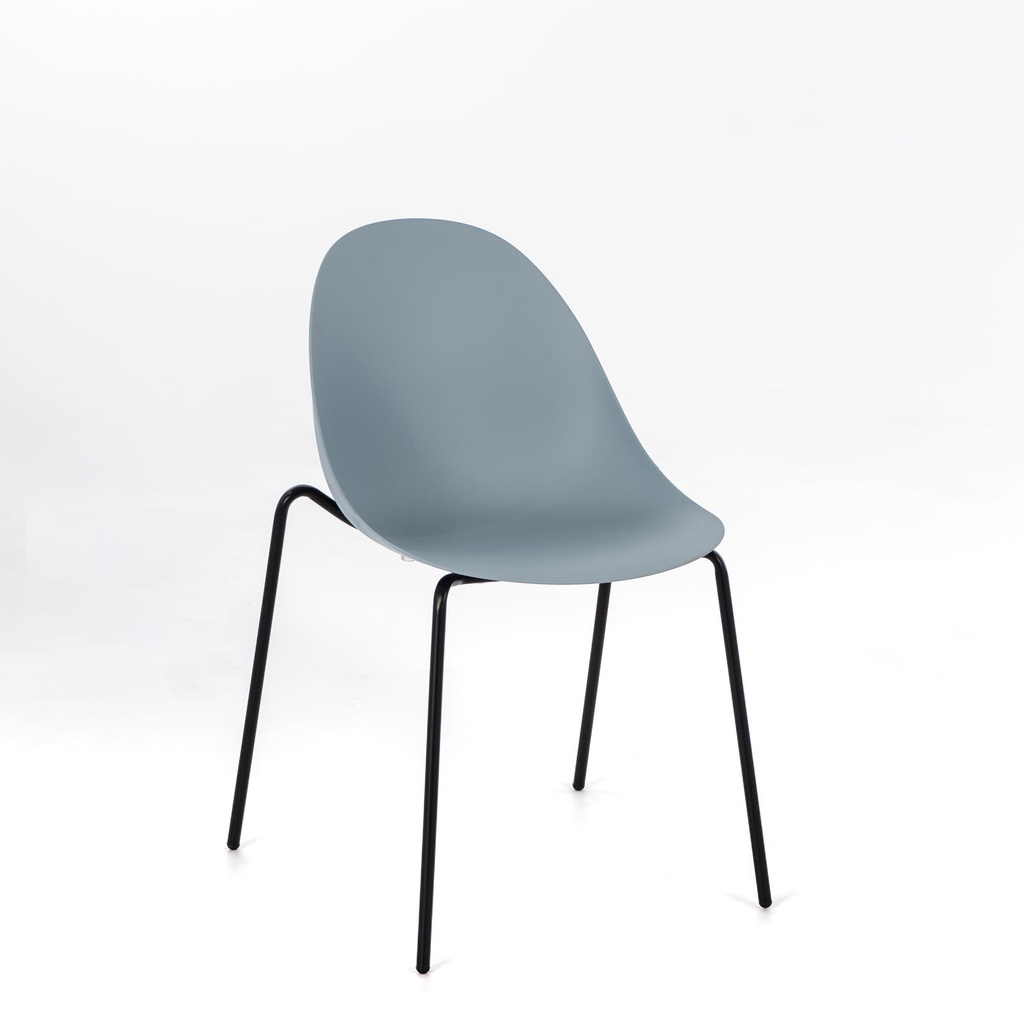 Set di 4 Sedie in Polipropilene Azzurro con Struttura in Metallo Nero, 50cm x 51cm x 79cm