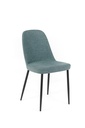 Sedia elegante in tessuto acquamarina con gambe in metallo nero, 55cm x 46cm x 85cm