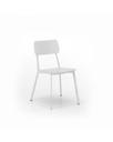 Set di 4 sedie in legno laccato bianco con struttura in metallo, 51x51.5x82cm