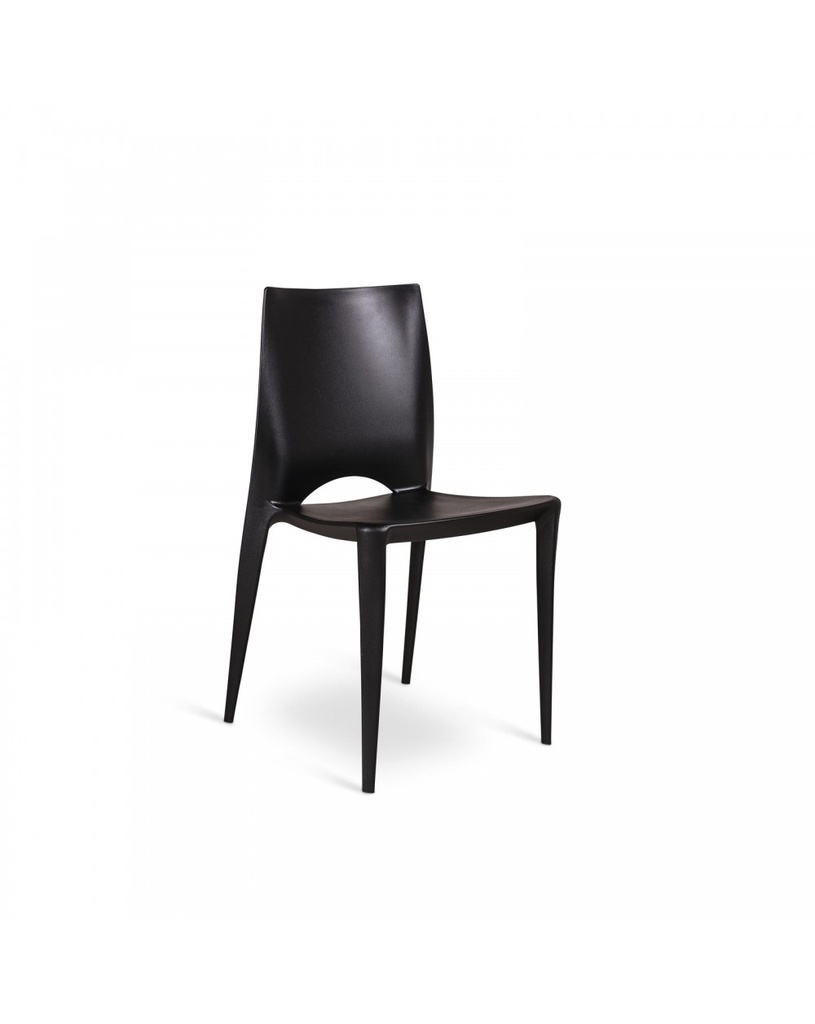 Set di 4 sedie in polipropilene nero, dimensioni 41x44x84cm