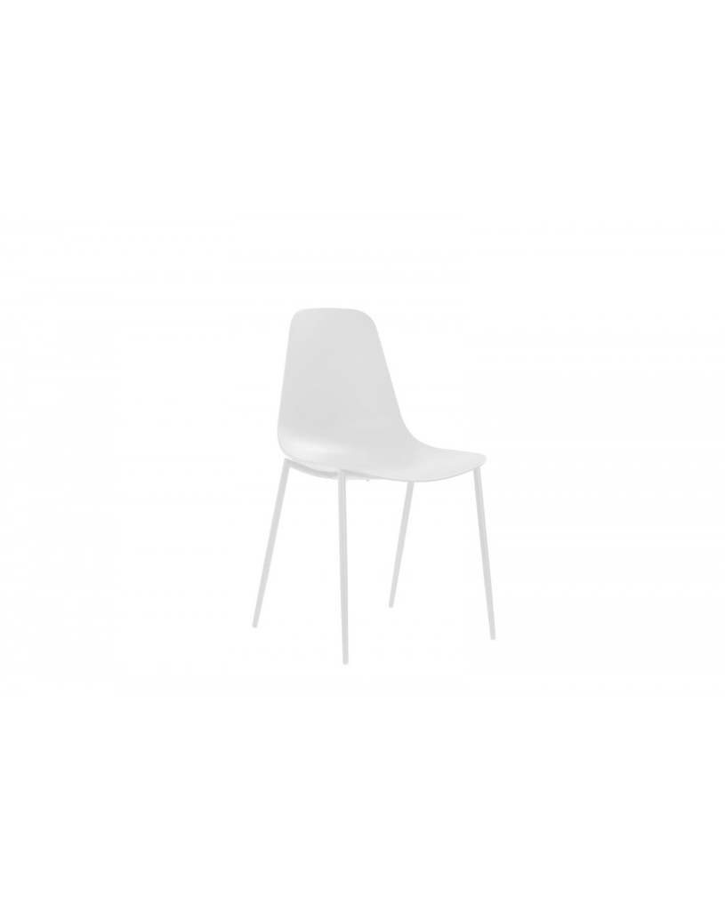Set di 4 sedie in polipropilene con struttura in metallo, bianche, 49x48.5x88 cm