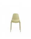 Set di 4 sedie in polipropilene giallo con struttura in metallo, dimensioni 49x48.5x88 cm