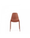 Set di 4 sedie in polipropilene con struttura in metallo, colore ruggine, dimensioni 49x48.5x88 cm