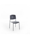 Set di 4 sedie in polipropilene grigio scuro con struttura in metallo, 52cm x 52cm x 79cm