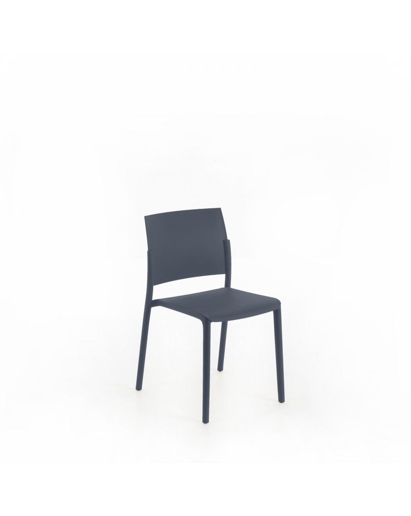 Set di 4 sedie in polipropilene grigio scuro, dimensioni 55cm x 52.5cm x 81cm