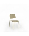 Set di 4 sedie in polipropilene giallo, con struttura in metallo, dimensioni 52x52x79cm