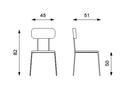 Set da 4 sedie in polipropilene azzurro con struttura in metallo, 45x51x82cm
