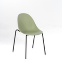 Set di 4 sedie in polipropilene verde con struttura in metallo nero, 50x51x79cm