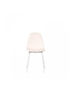 Set di 4 sedie in similpelle bianca con struttura in metallo, dimensioni 43x38x86.5cm