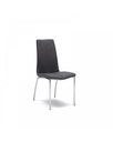 Set di 4 Sedie in Similpelle Grigio Scuro con Struttura in Metallo Grigio Cromo, 43cm x 44cm x 92cm
