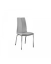 Set di 4 sedie in similpelle grigio chiaro con struttura in metallo, dimensioni 43x44x92cm