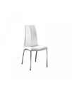 Set di 4 sedie in similpelle bianca con struttura in metallo grigio, 43x44x92cm