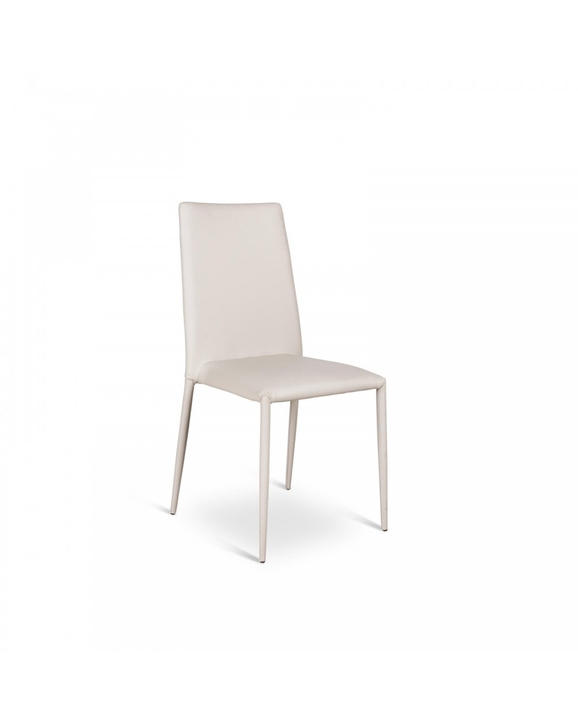Set di 4 sedie in similpelle grigia e metallo, dimensioni 40x42x96cm