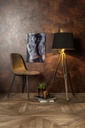 Set di 4 sedie in similpelle vintage con seduta moka, struttura in metallo nero, 44x50x84 cm