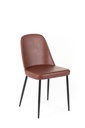 Set di 4 sedie soft-touch, eleganti e confortevoli, 52cm x 45cm x 85cm, colore bordeaux con gambe in metallo