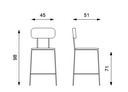 Set di 2 sgabelli in polipropilene azzurro con struttura in metallo, 45x51x98cm