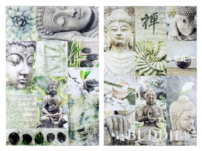 4x Stampa Su Tela Lucida Medita Ass2 60X90