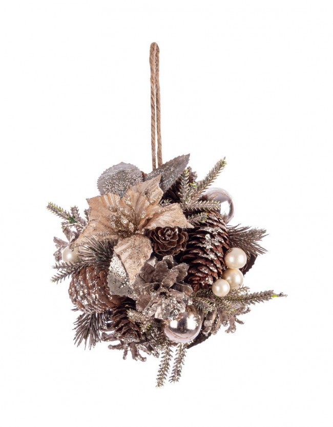 6x Decor Sferica Alara Poinsettia Cham D125